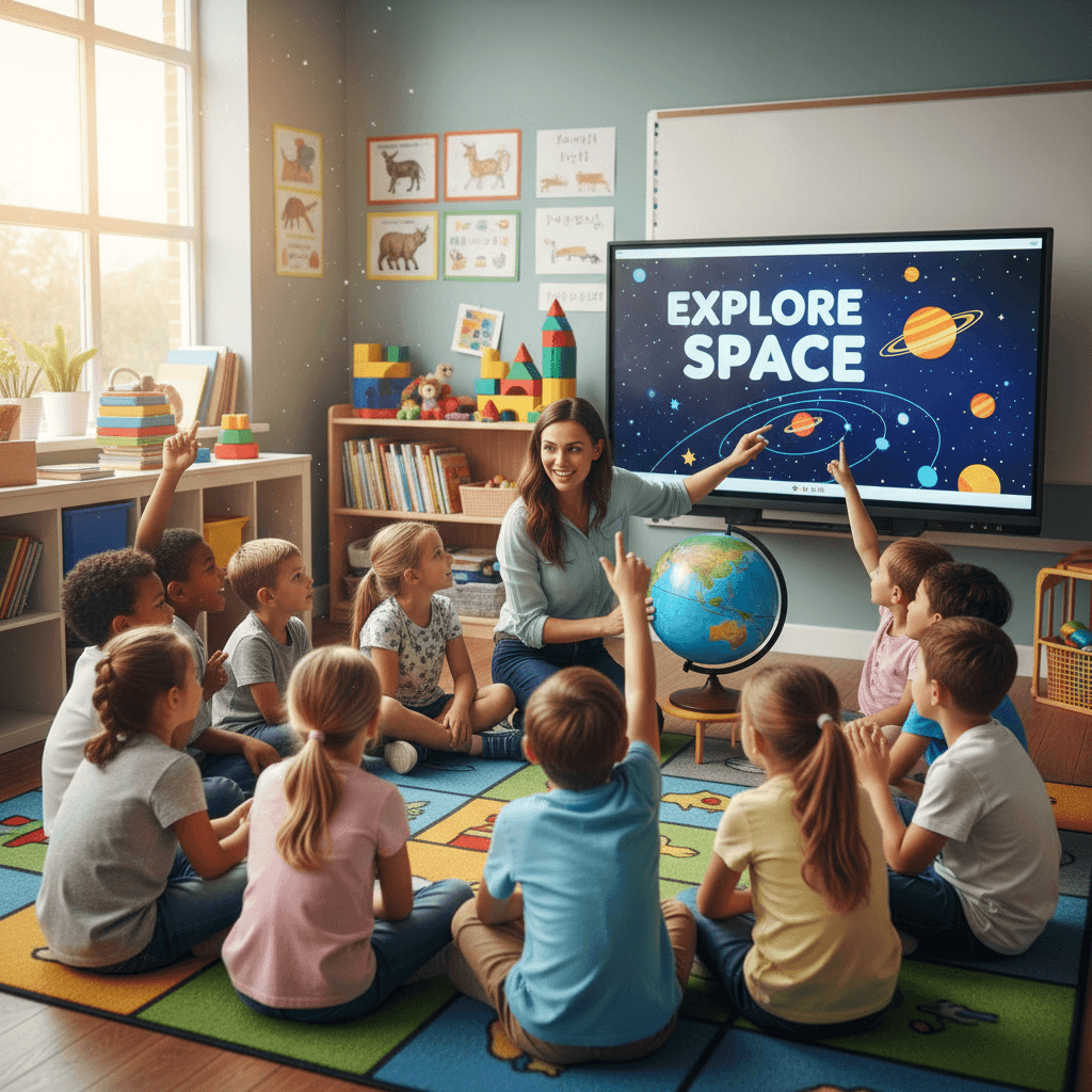 Children in a classroom during education program